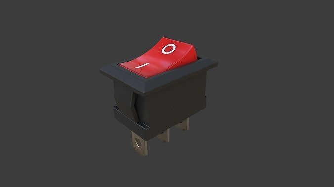 KCD1-101 Rocker Switch Low-poly 3D model