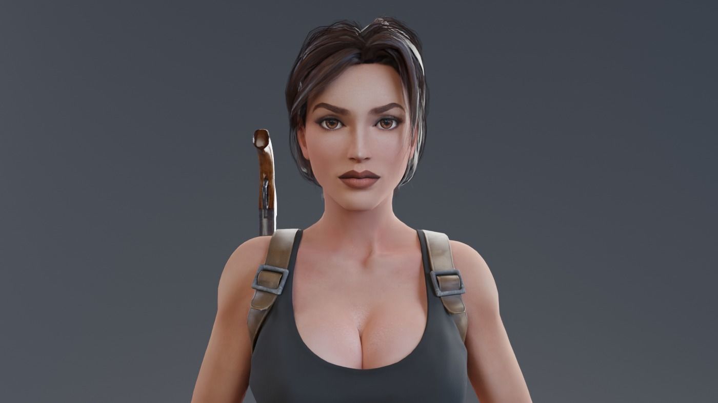 Tomb raider - Classic sexy Nevada rigged 3D model_8