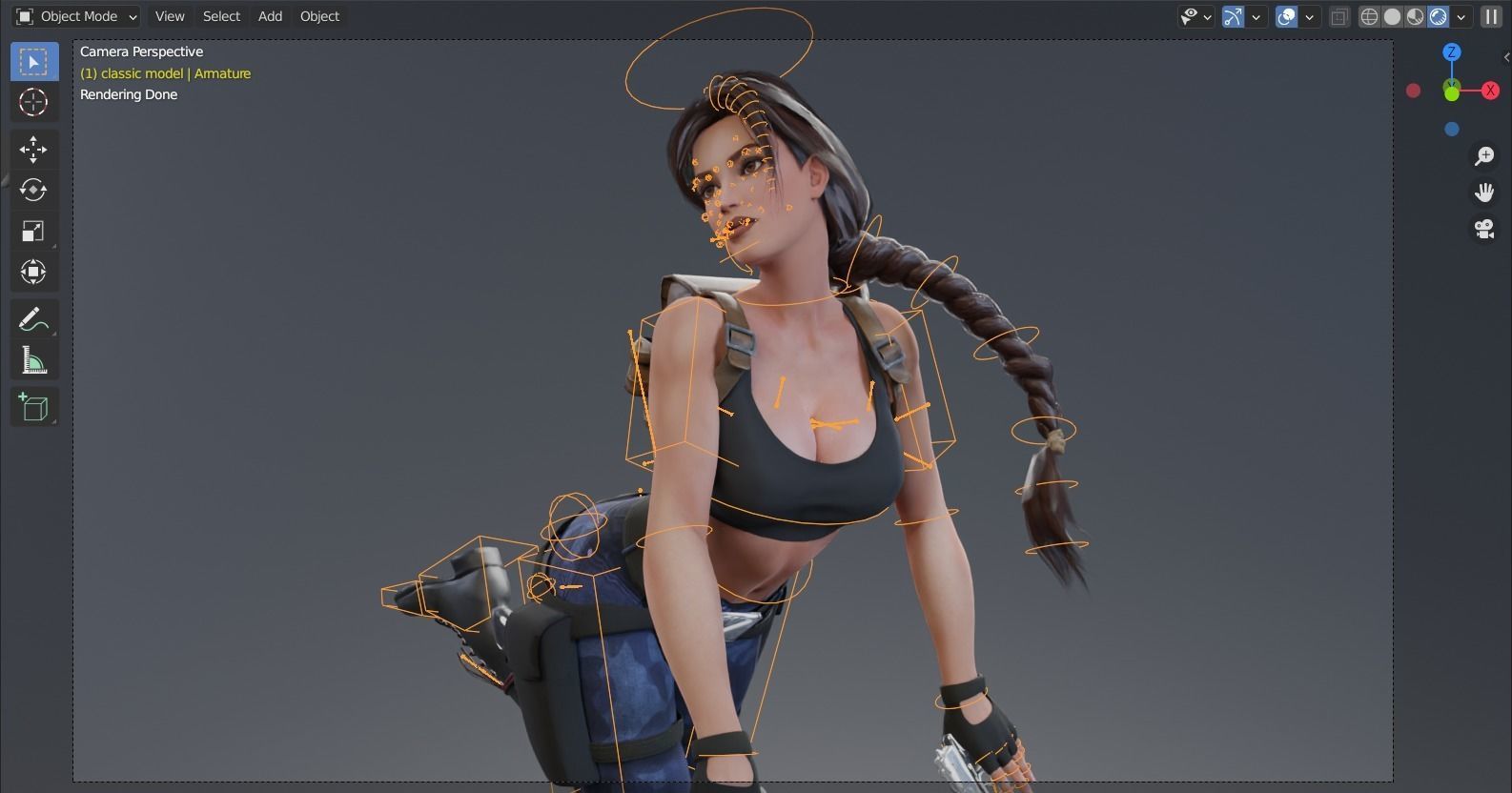 Tomb raider - Classic sexy Nevada rigged 3D model_14