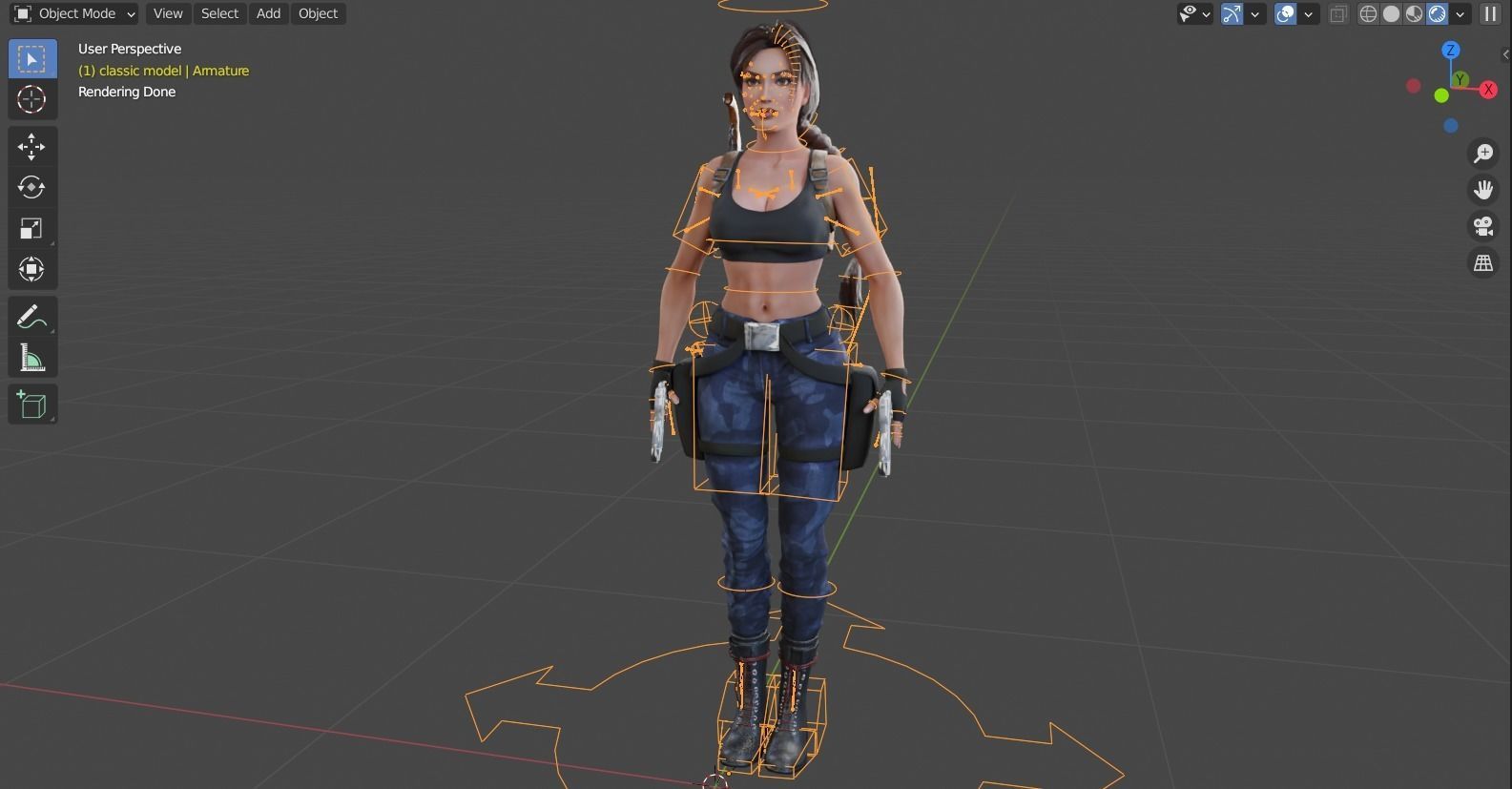 Tomb raider - Classic sexy Nevada rigged 3D model_15