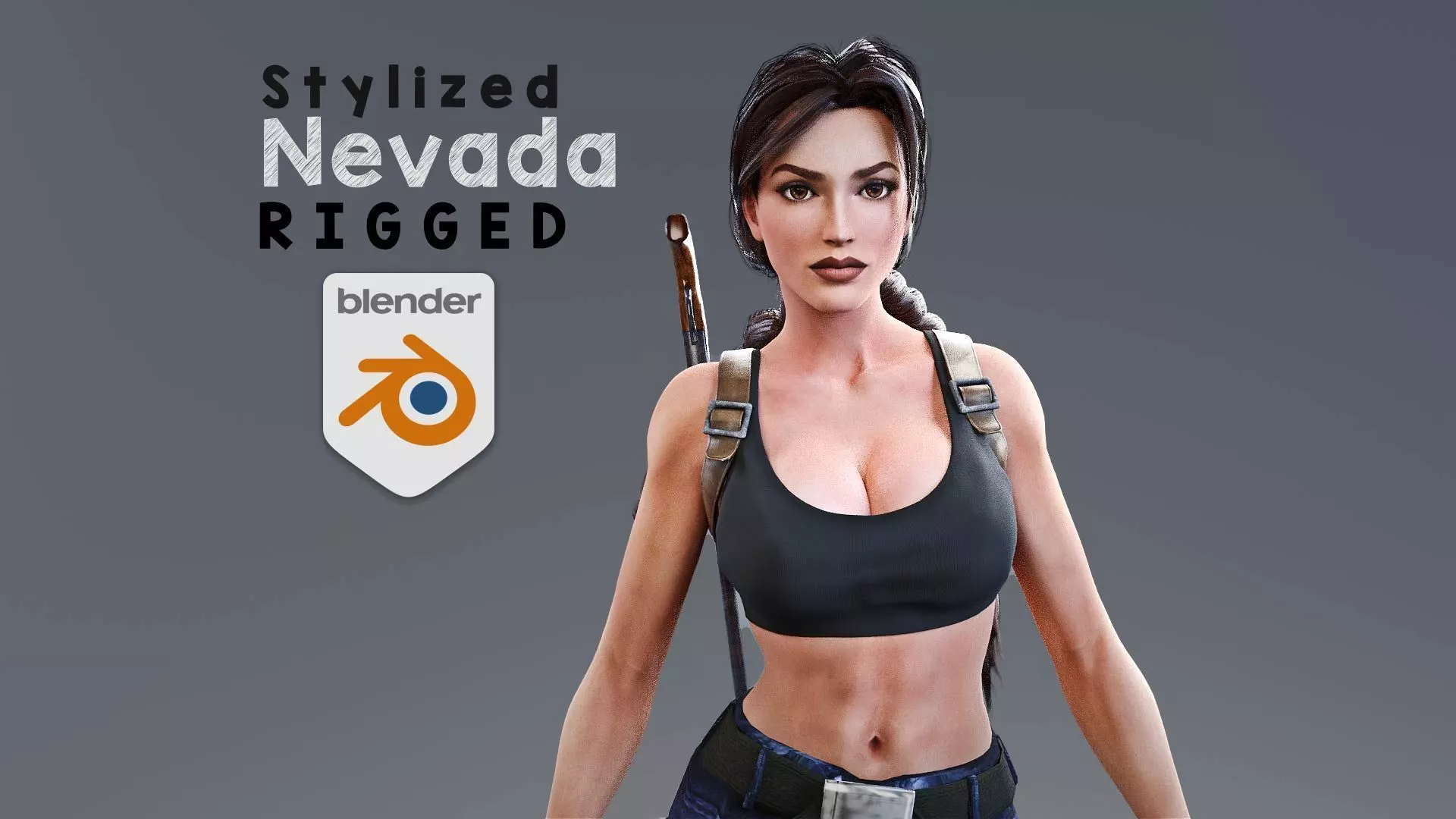 Tomb raider - Classic sexy Nevada rigged 3D model_0
