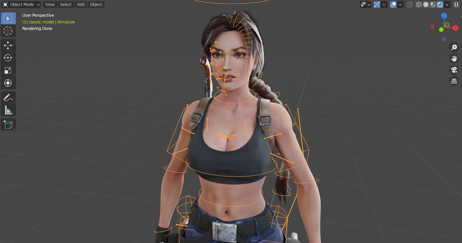 Tomb raider - Classic sexy Nevada rigged 3D model_9