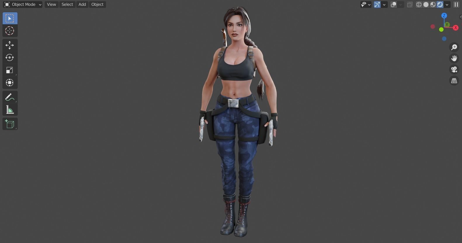 Tomb raider - Classic sexy Nevada rigged 3D model_11