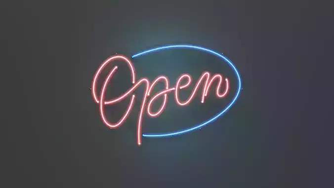 Open - Neon Sign 3D model
