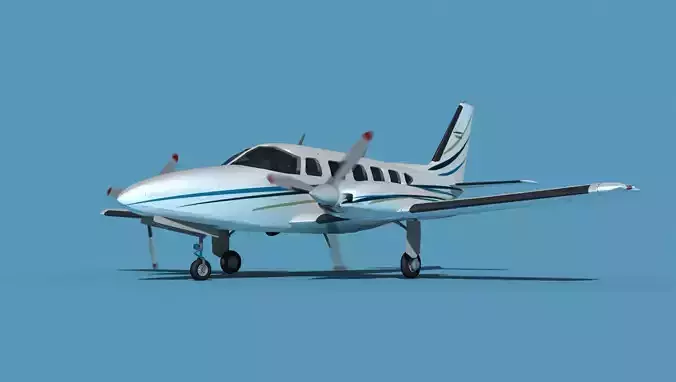 Piper PA-31-350 Navajo Chieftain V09 3D model