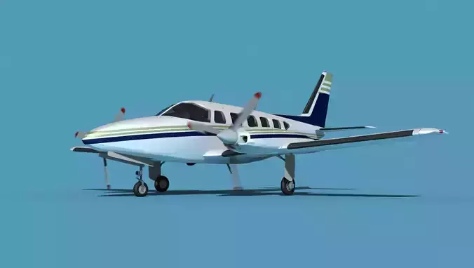 Piper PA-31-350 Navajo Chieftain V11 3D model
