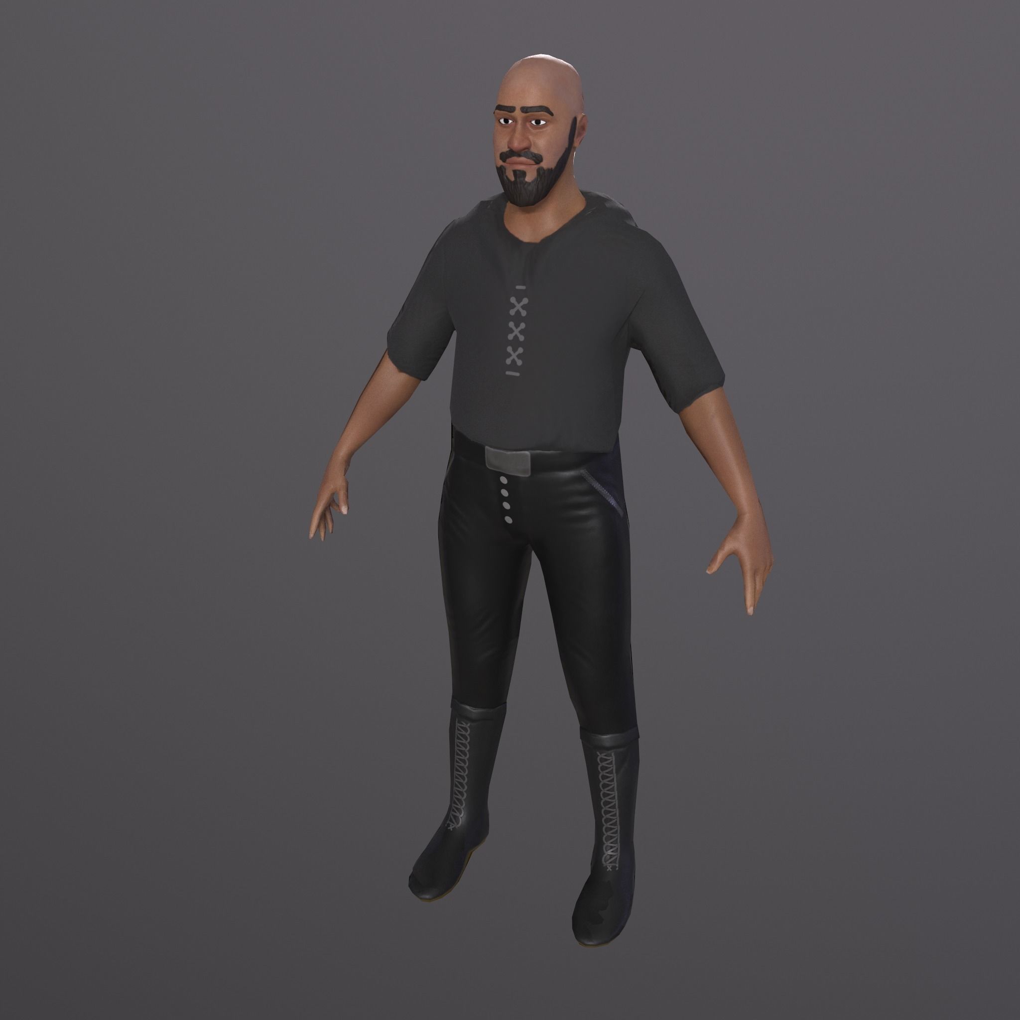 Lowpoly 3D Game Ready Rigged Character Low-poly 3D model_4
