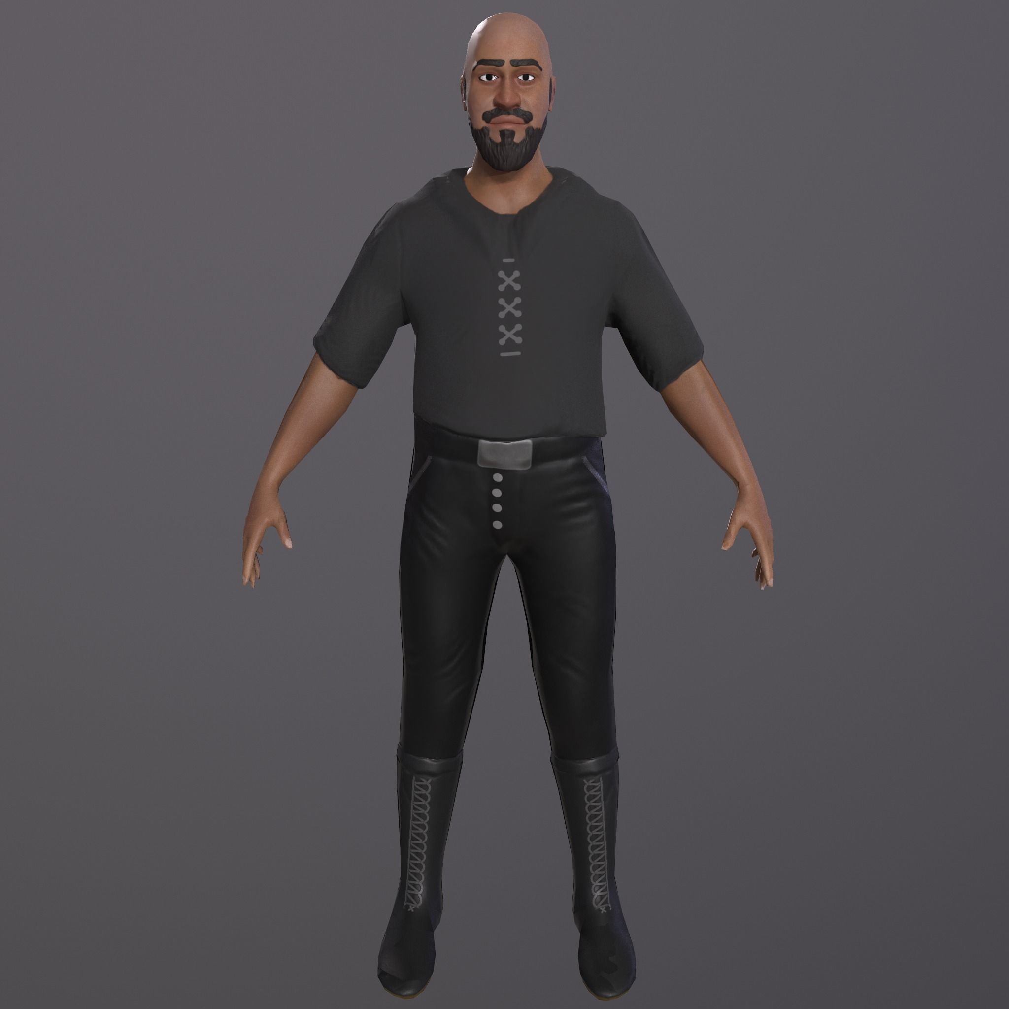 Lowpoly 3D Game Ready Rigged Character Low-poly 3D model_7