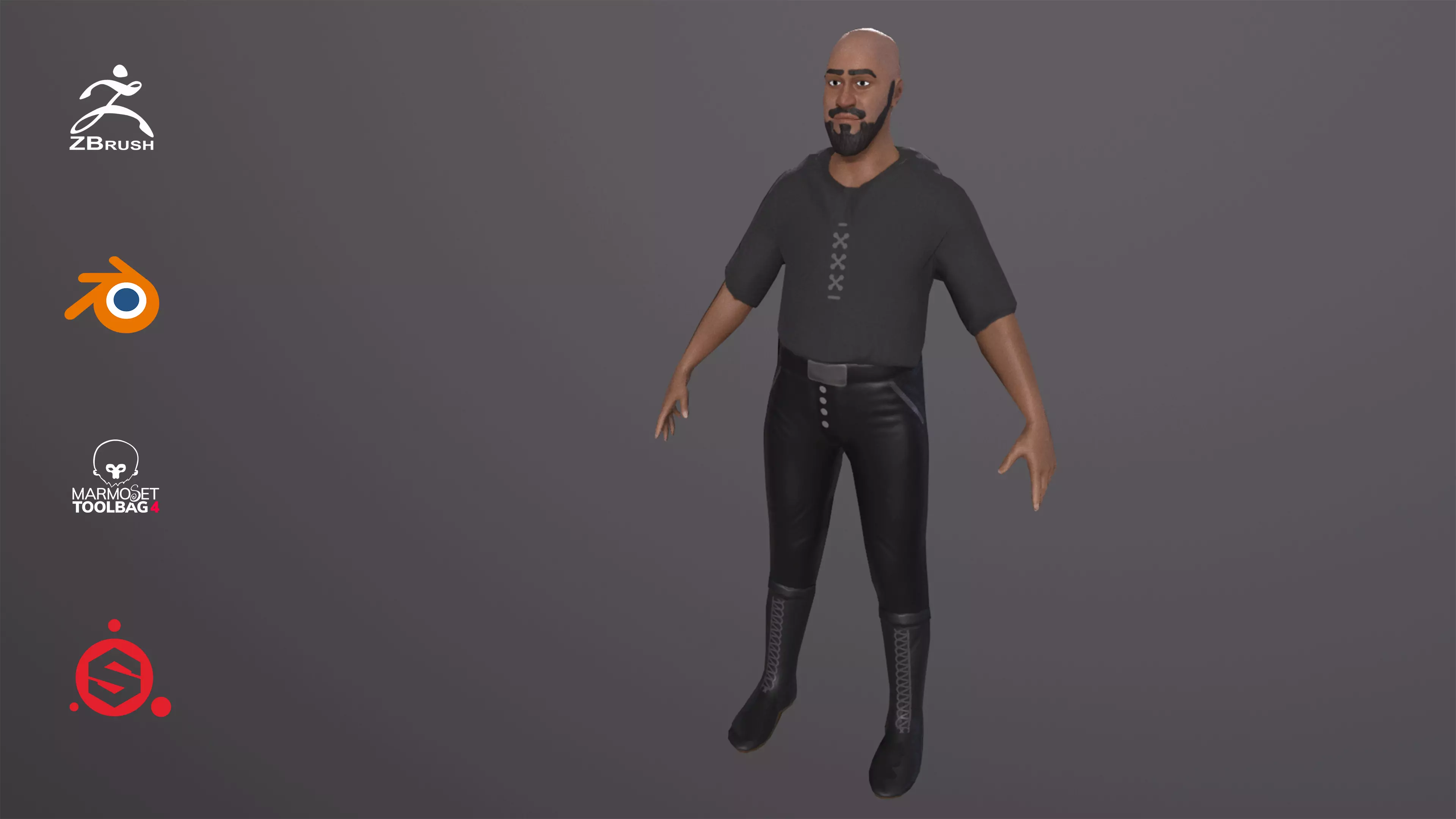 Lowpoly 3D Game Ready Rigged Character Low-poly 3D model_0