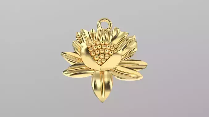 flower art deco charm pendant 