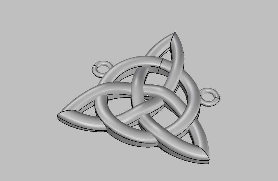 celtic triangle neckless 3D print model_5