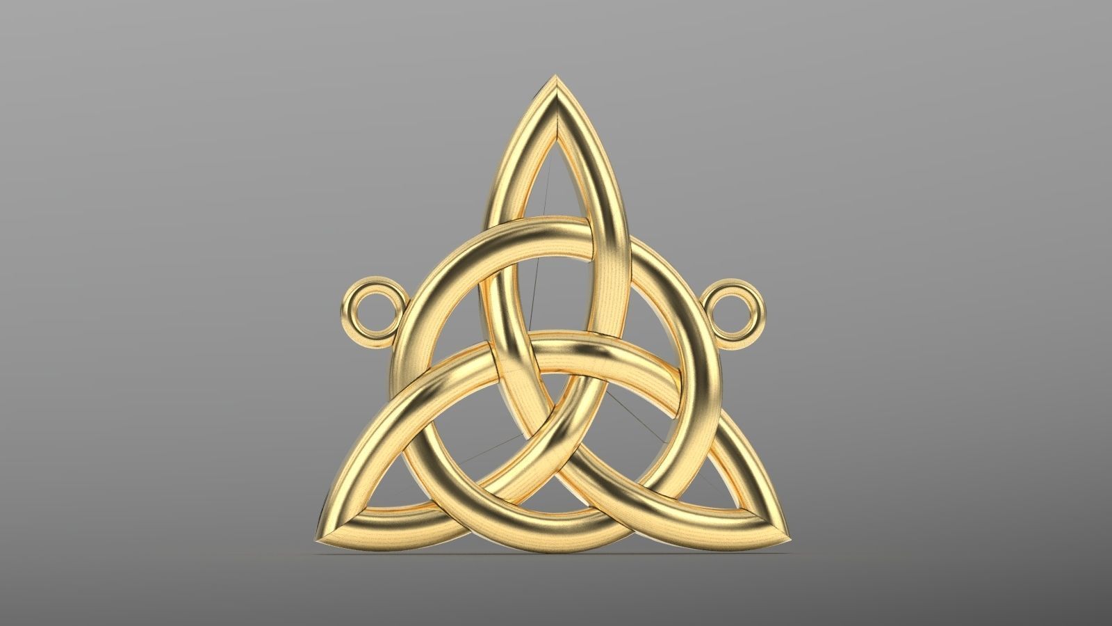 celtic triangle neckless 3D print model_11