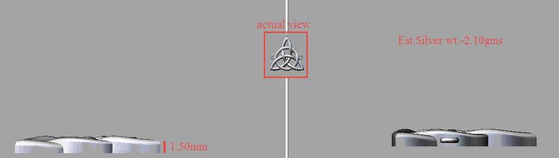 celtic triangle neckless 3D print model_4