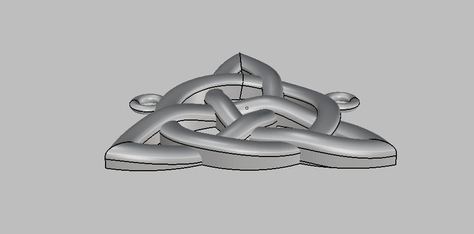 celtic triangle neckless 3D print model_7