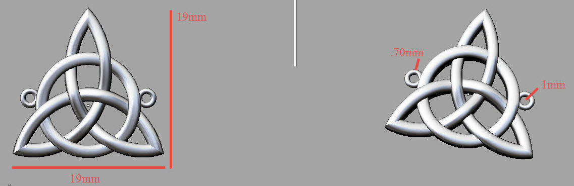 celtic triangle neckless 3D print model_10