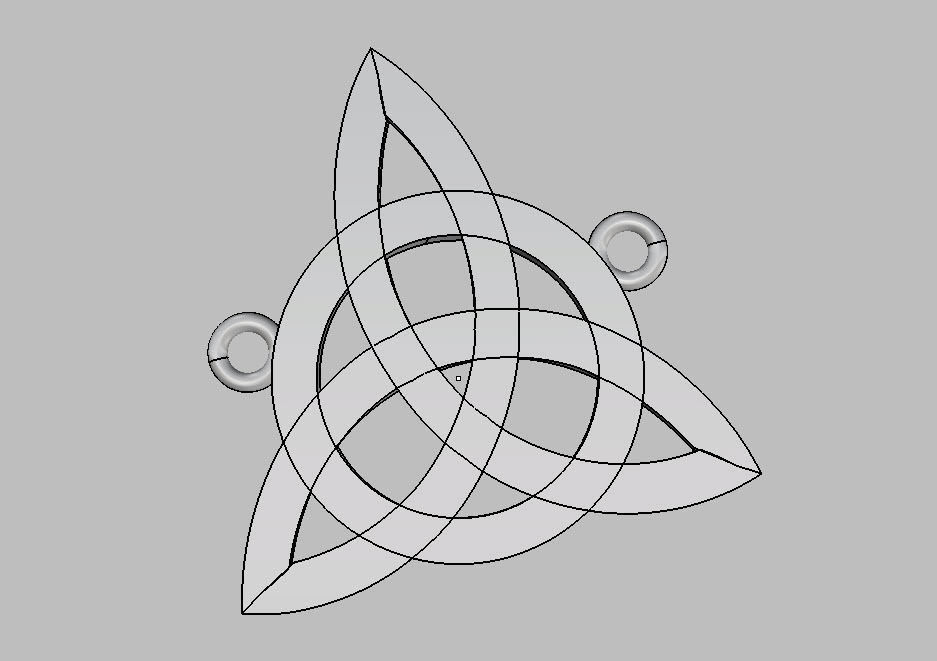 celtic triangle neckless 3D print model_3