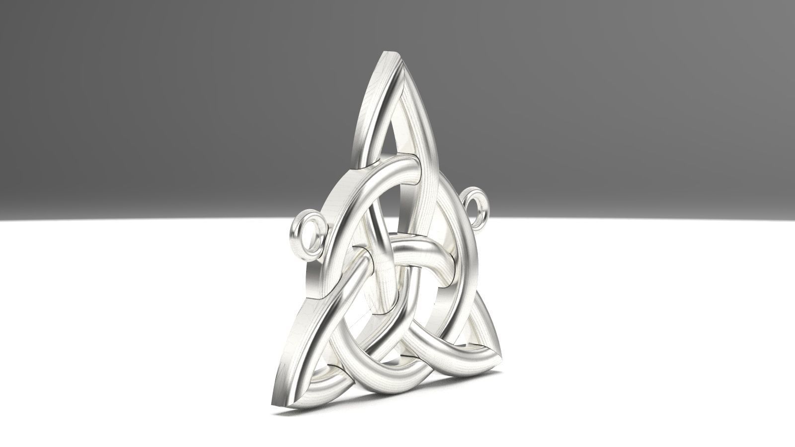 celtic triangle neckless 3D print model_2