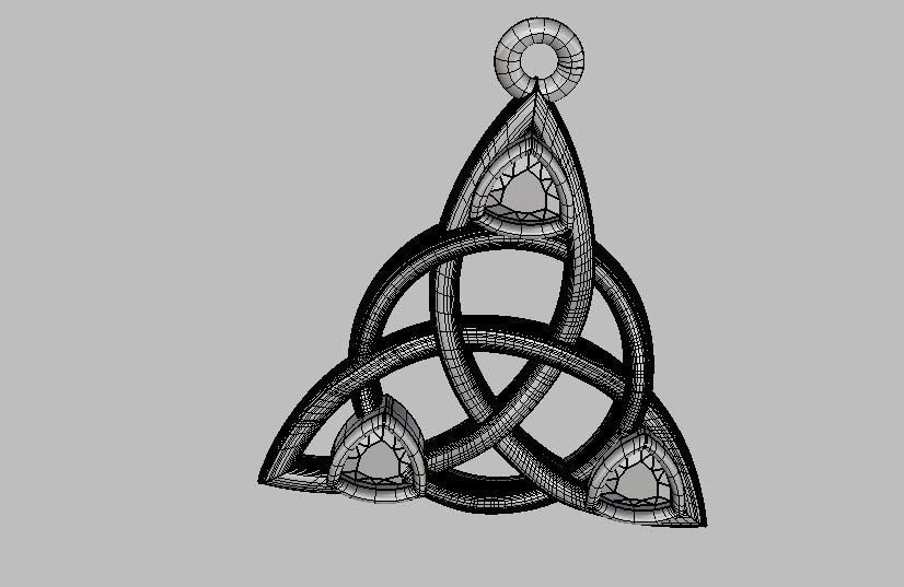celtic pendant 3D print model_7