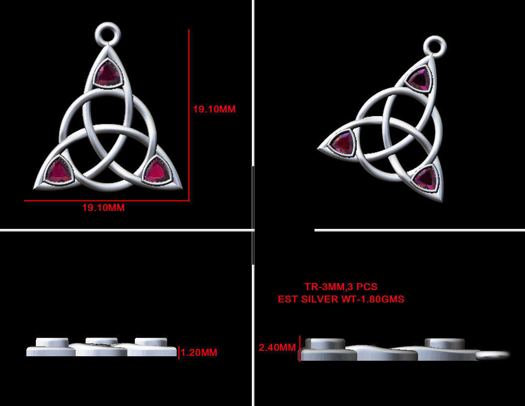 celtic pendant 3D print model_9