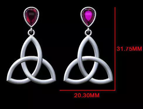 celtic earring 3D print model_0