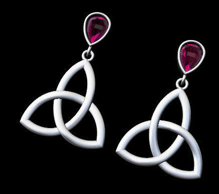 celtic earring 3D print model_1