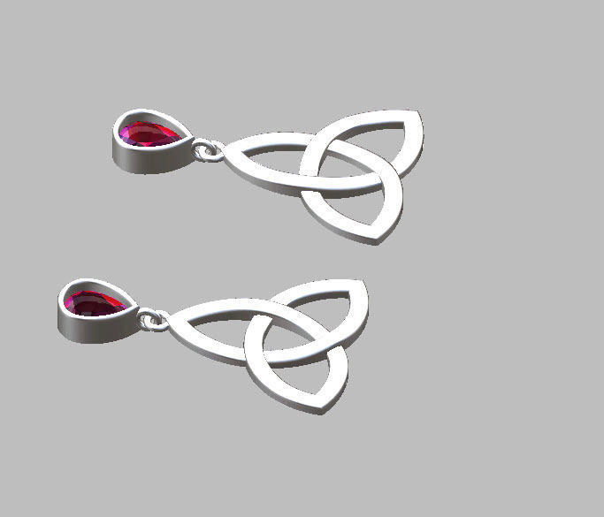 celtic earring 3D print model_4