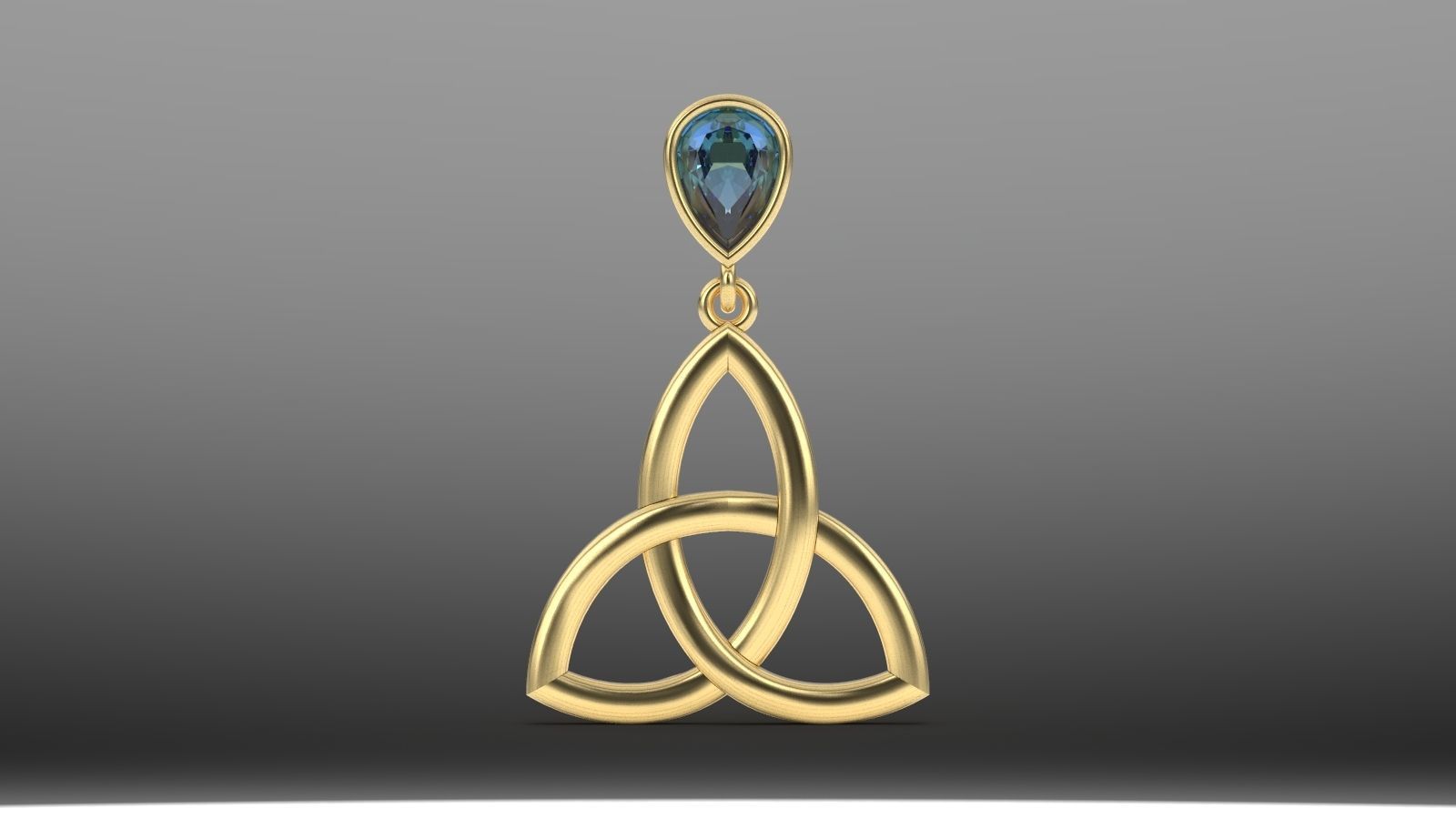 celtic earring 3D print model_7