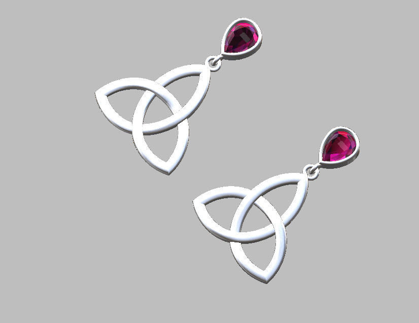 celtic earring 3D print model_5