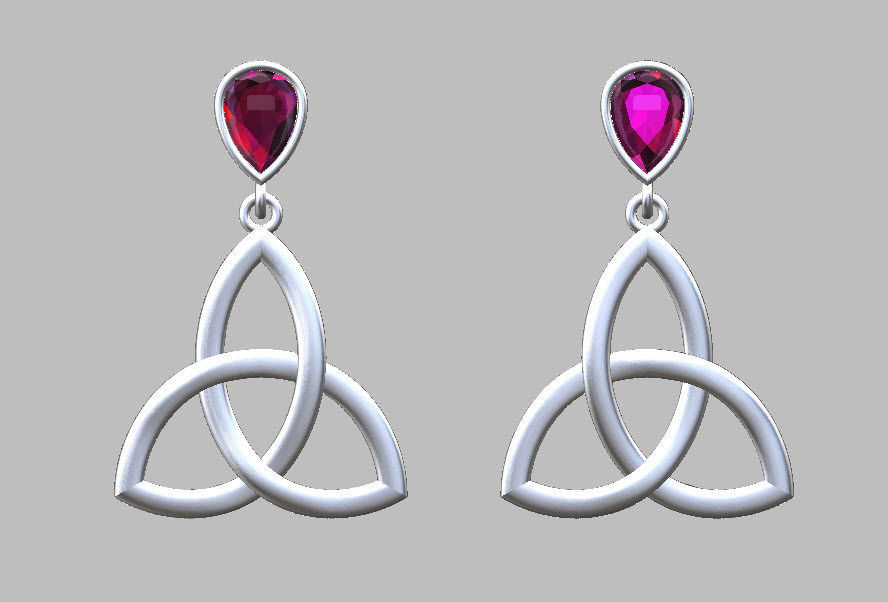 celtic earring 3D print model_3