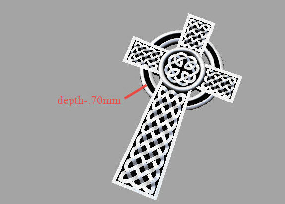 celtic cross pendant 1 3D print model_6