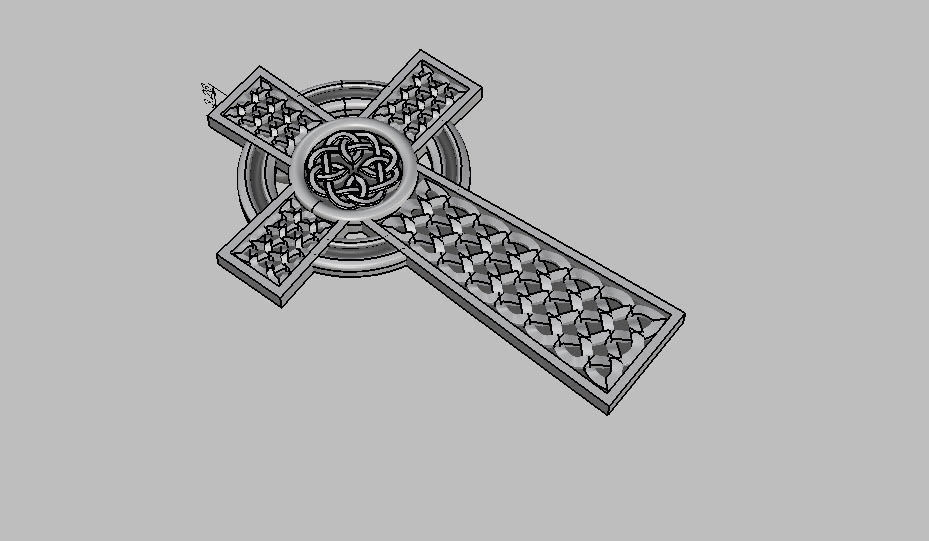 celtic cross pendant 1 3D print model_9