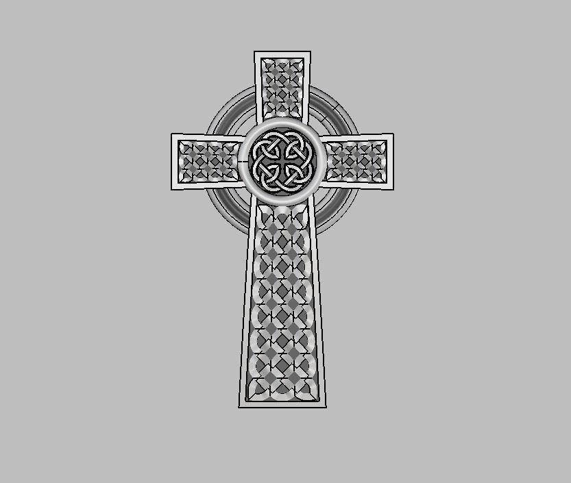 celtic cross pendant 1 3D print model_8