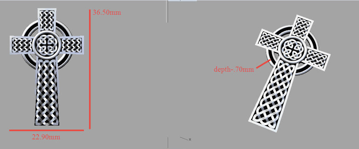 celtic cross pendant 1 3D print model_7