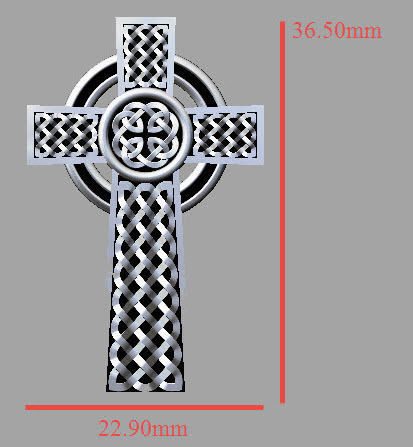 celtic cross pendant 1 3D print model_4