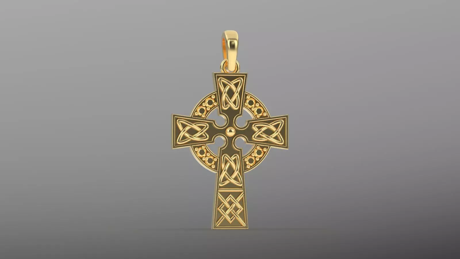 celtic cross pendant 3D print model_0