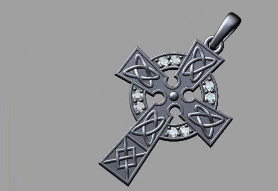 celtic cross pendant 3D print model_8