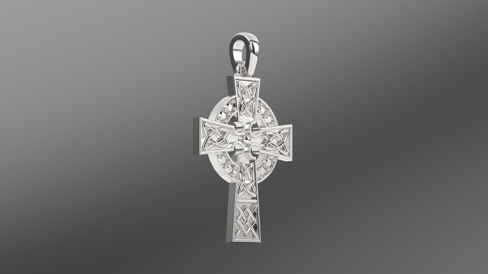 celtic cross pendant 3D print model_1