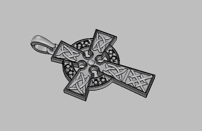 celtic cross pendant 3D print model_11