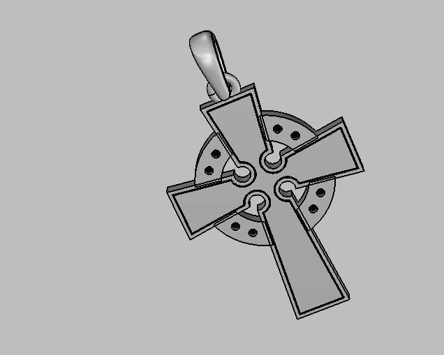 celtic cross pendant 3D print model_3