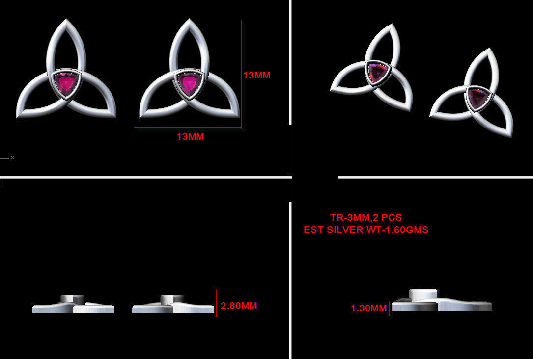 caltic stud 3D print model_10