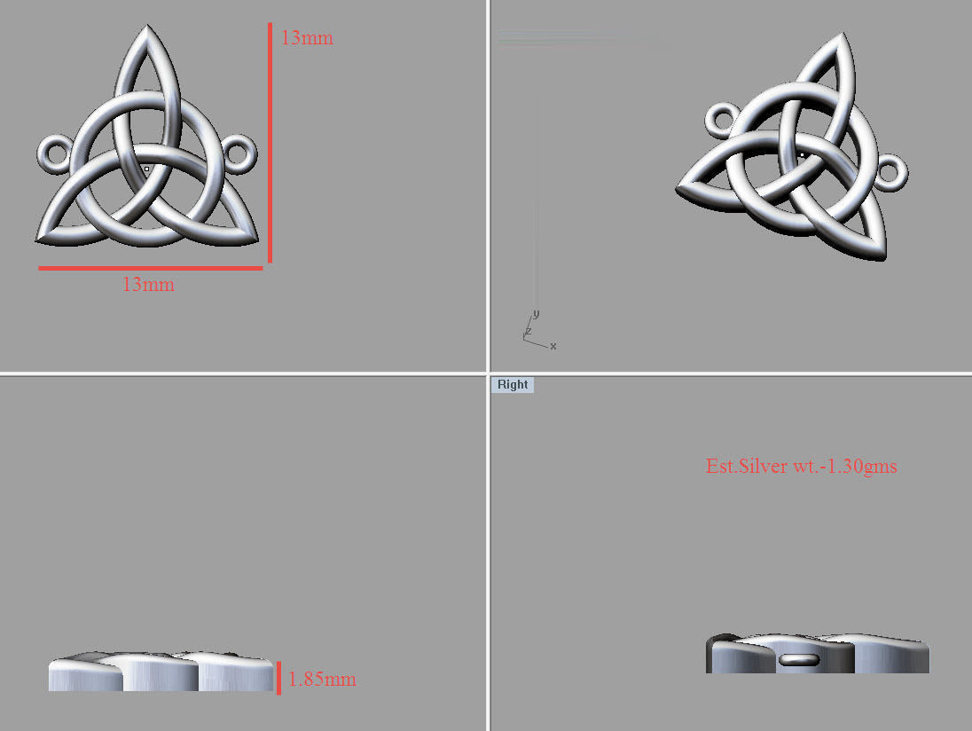 caltic pendant 3D print model_3