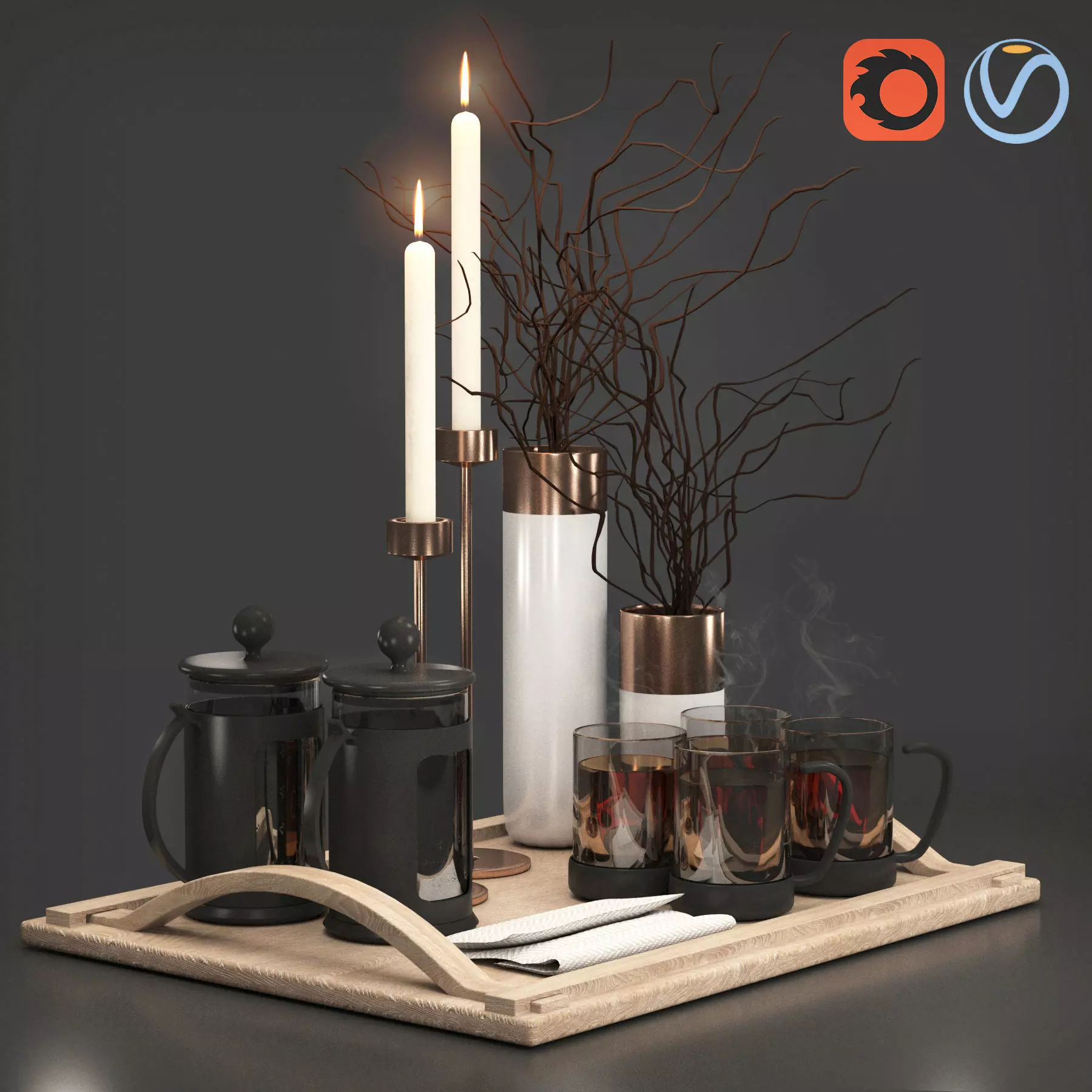 Herbal Tea Set 3D model