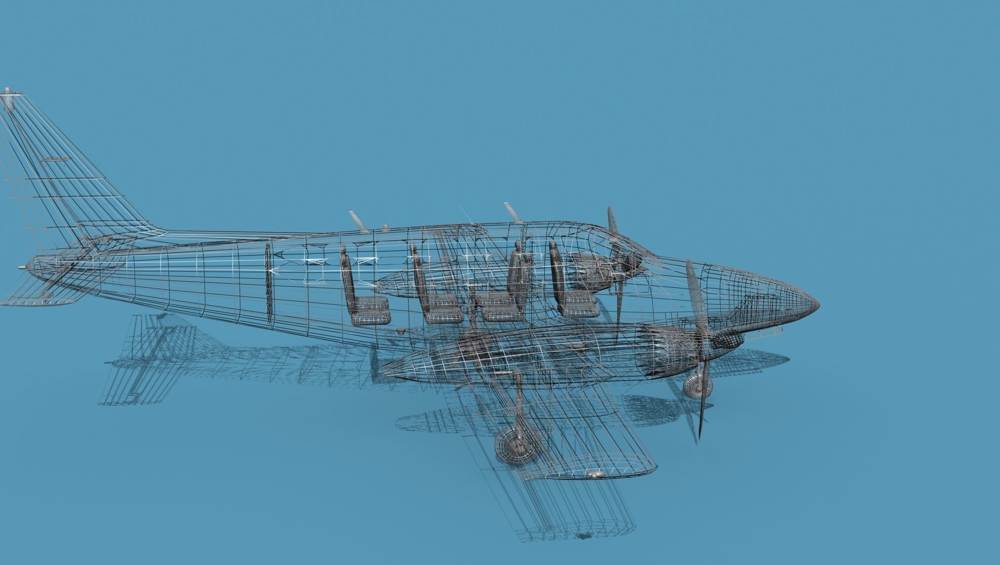 Piper PA-31-350 Navajo Chieftain 3D model_15