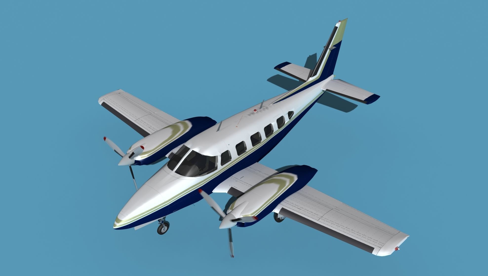 Piper PA-31-350 Navajo Chieftain 3D model_10