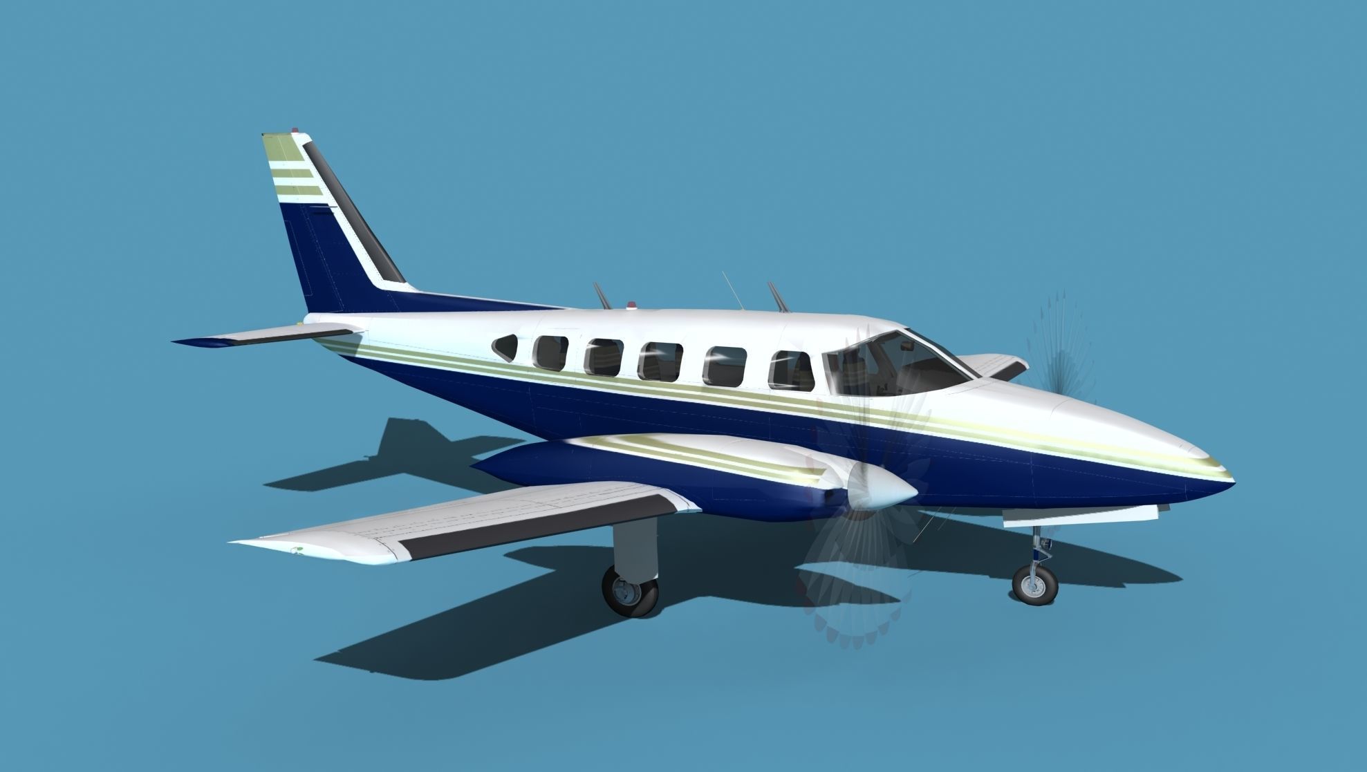 Piper PA-31-350 Navajo Chieftain 3D model_3