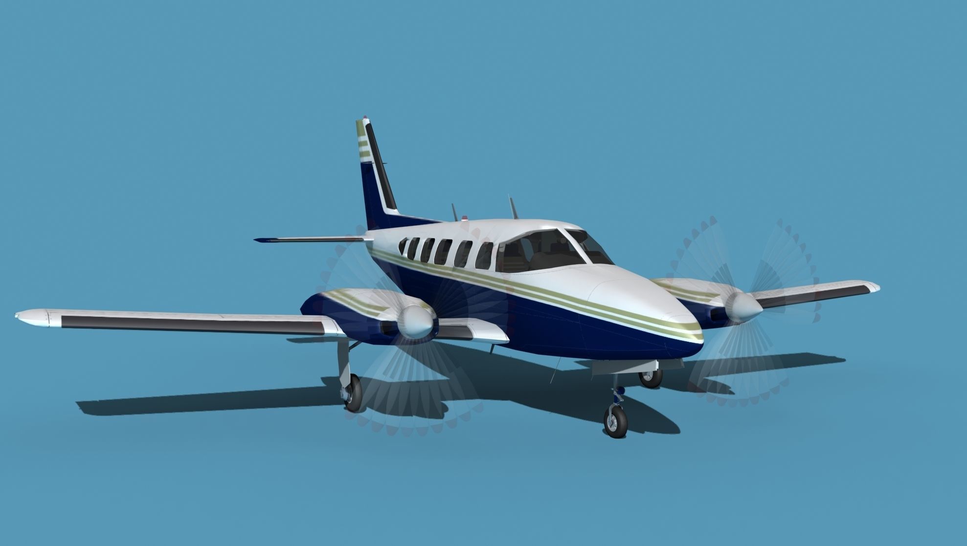 Piper PA-31-350 Navajo Chieftain 3D model_2