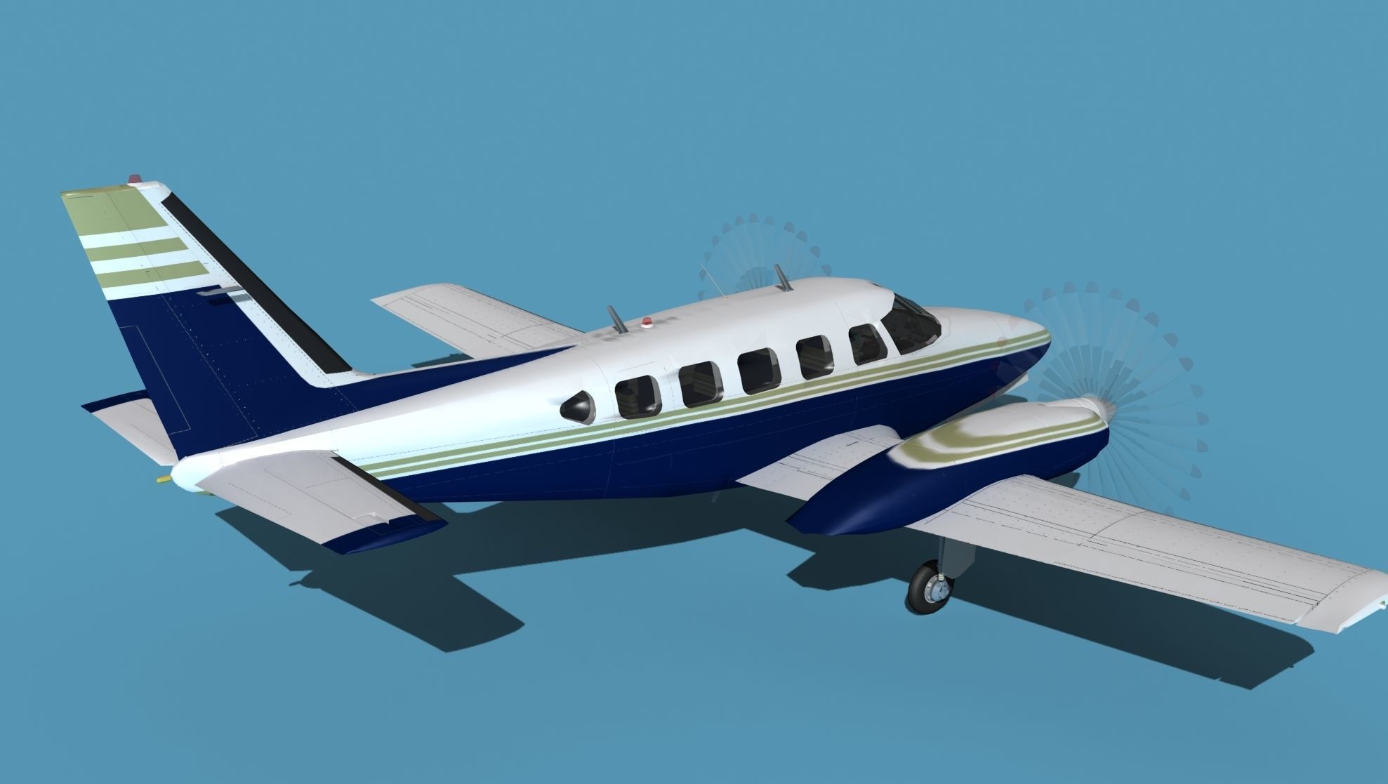 Piper PA-31-350 Navajo Chieftain 3D model_5