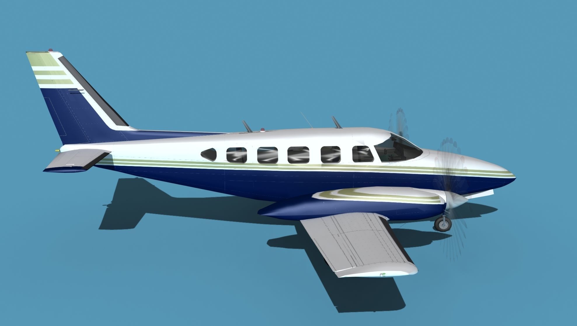 Piper PA-31-350 Navajo Chieftain 3D model_4
