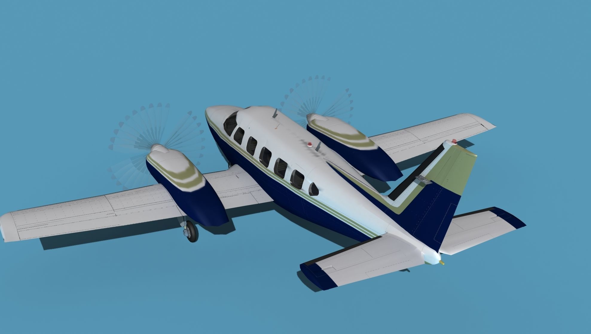 Piper PA-31-350 Navajo Chieftain 3D model_7