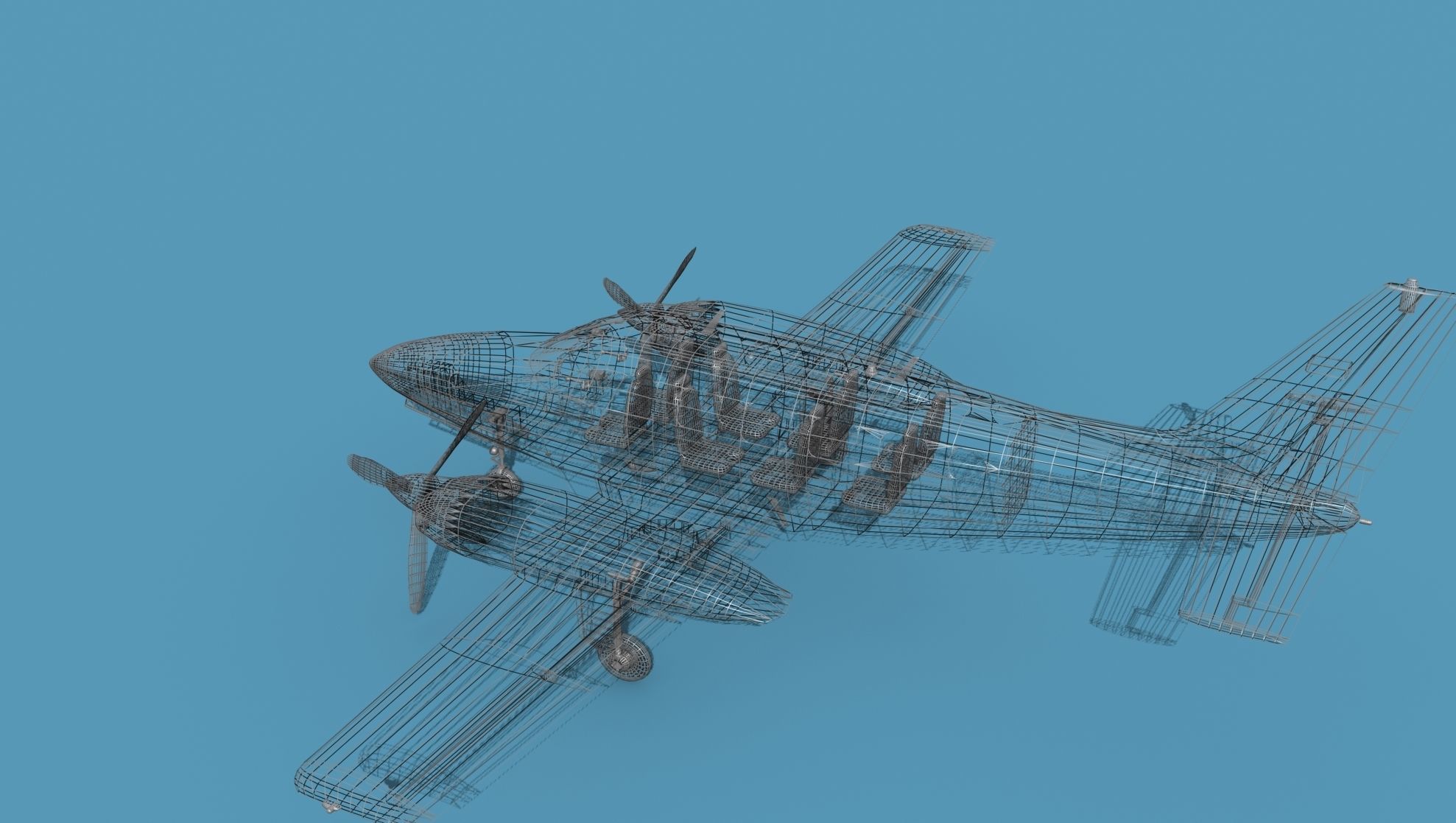 Piper PA-31-350 Navajo Chieftain 3D model_12